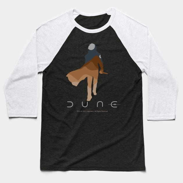 Dune Nerd Paul Atreides Silhouette Baseball T-Shirt by Slightly Unhinged